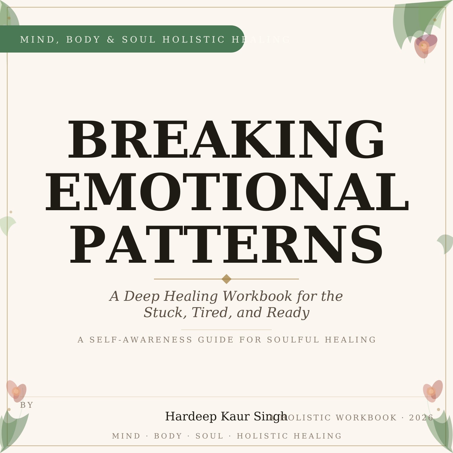 Breaking Emotional Patterns Workbook cover — Somatic Healing PDF | Ashaya Rituals
