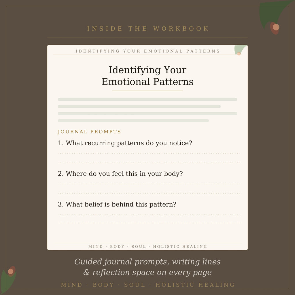 Breaking Emotional Patterns — Interior Pages | PDF Workbook Mockup | Ashaya Rituals