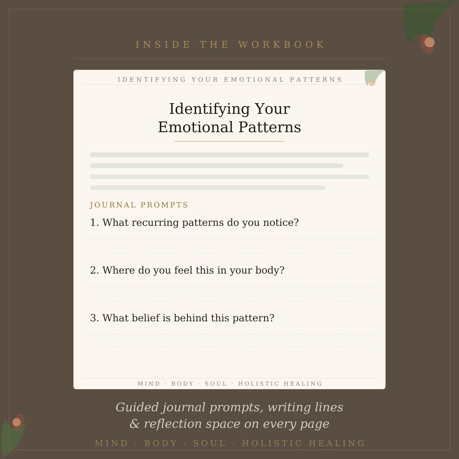 Breaking Emotional Patterns — Interior Pages | PDF Workbook Mockup | Ashaya Rituals