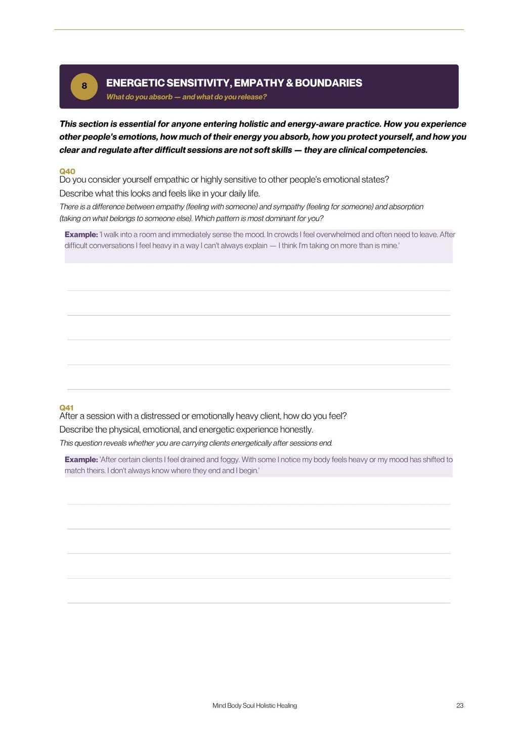 The Practitioner's Inner Mirror: A Holistic Self-Assessment Workbook