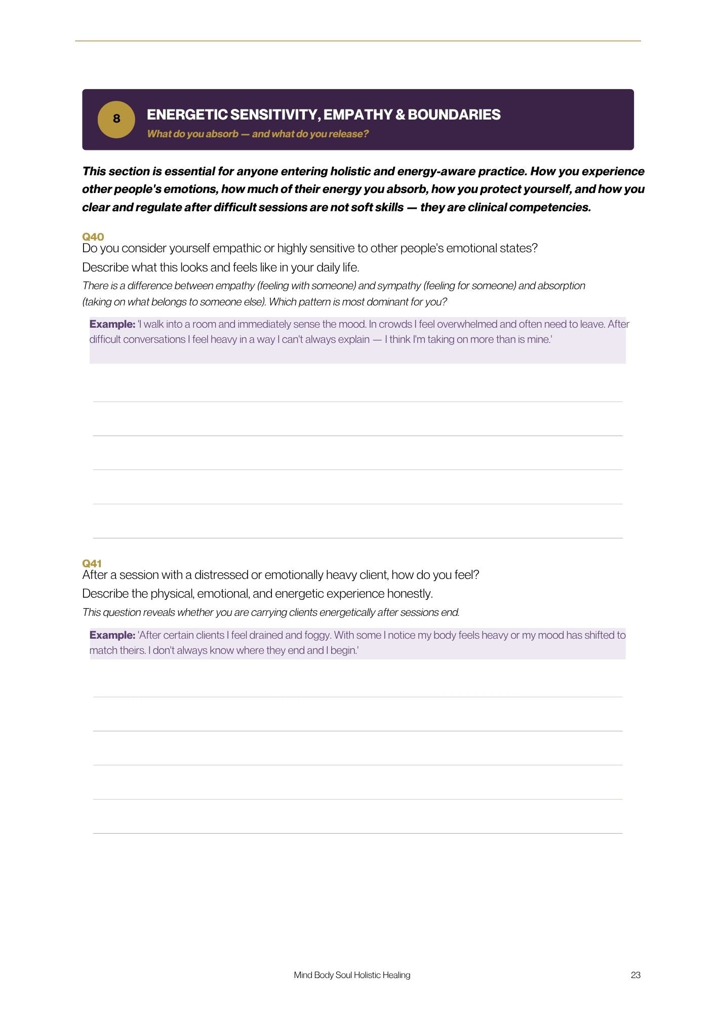 The Practitioner's Inner Mirror: A Holistic Self-Assessment Workbook