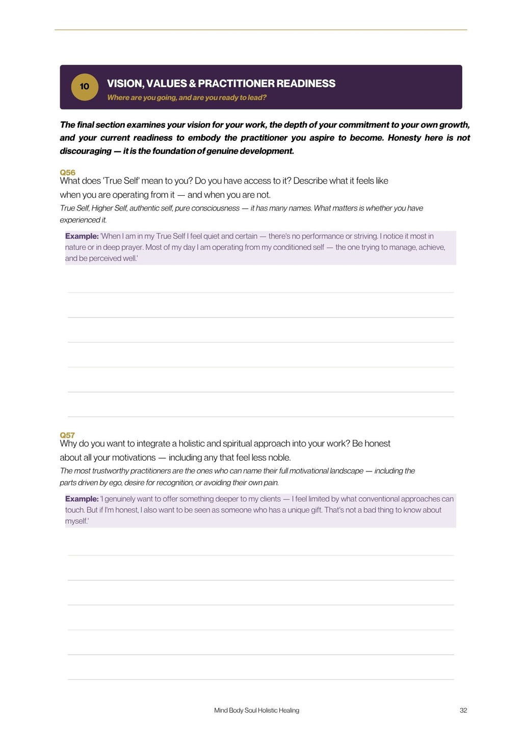 The Practitioner's Inner Mirror: A Holistic Self-Assessment Workbook