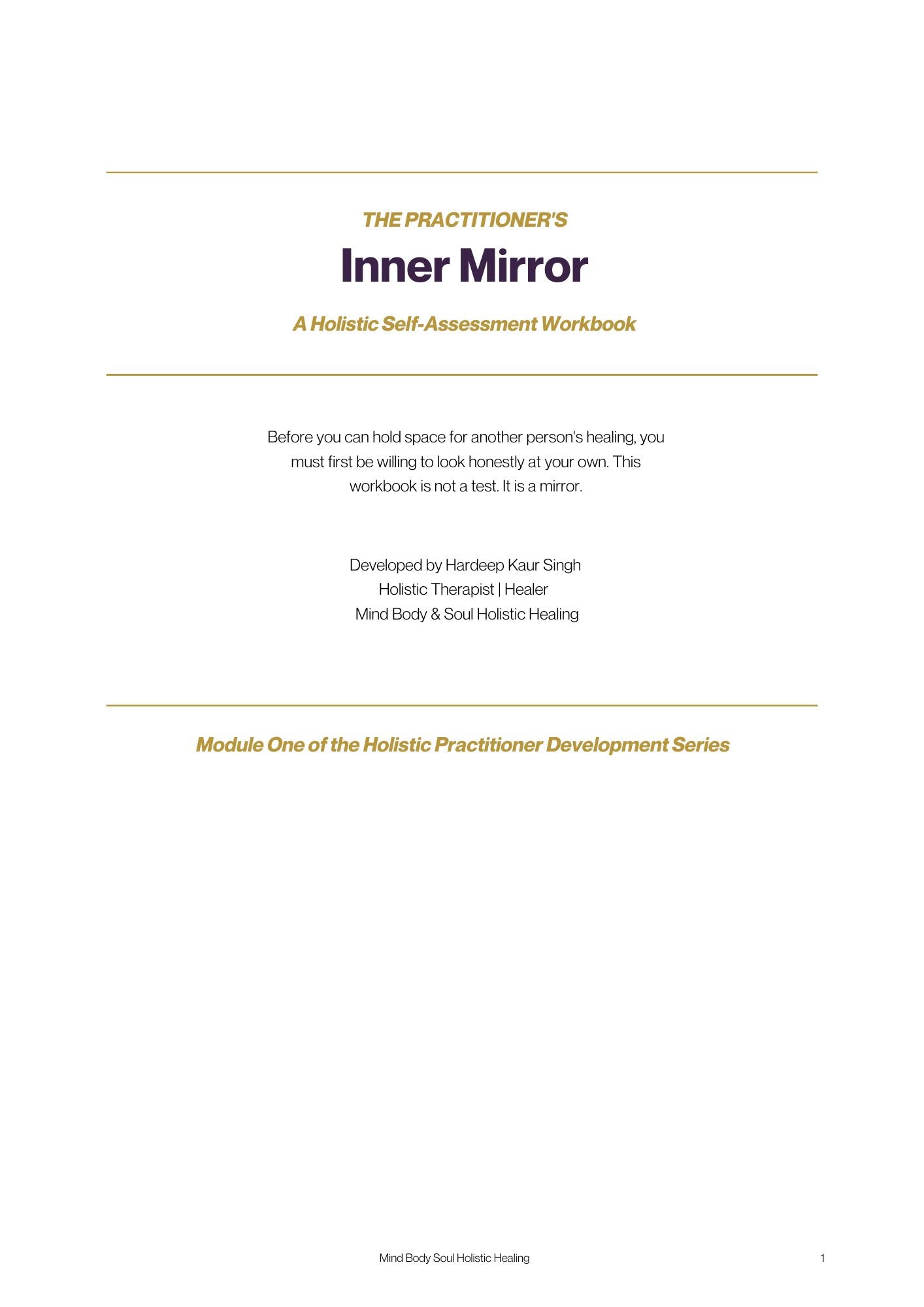 The Practitioner's Inner Mirror: A Holistic Self-Assessment Workbook
