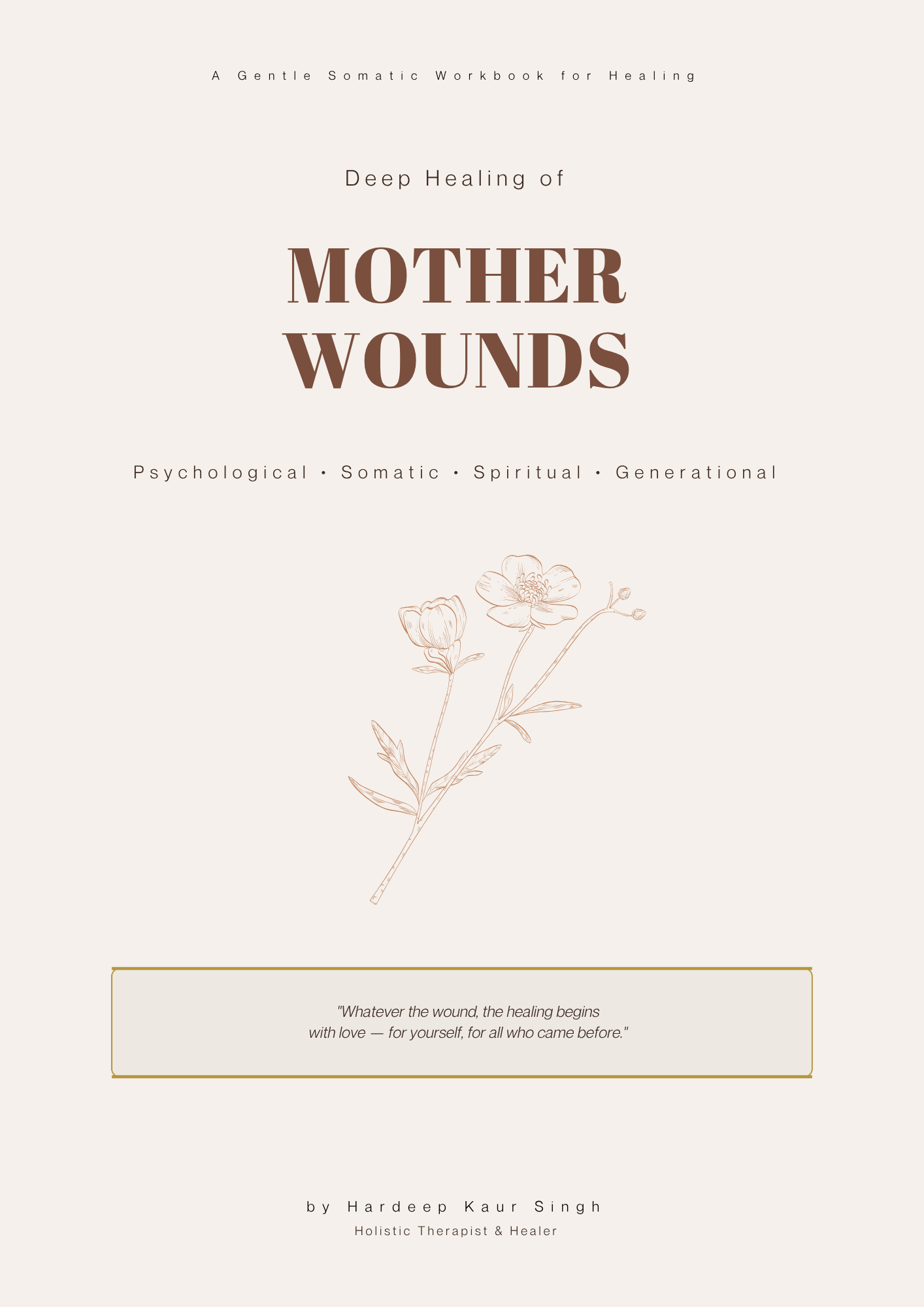 Book cover of 'Deep Healing of Mother Wounds' with floral design on a light background